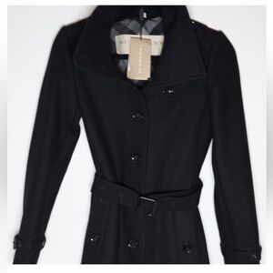NWT Burberry Rushfield black wool coat